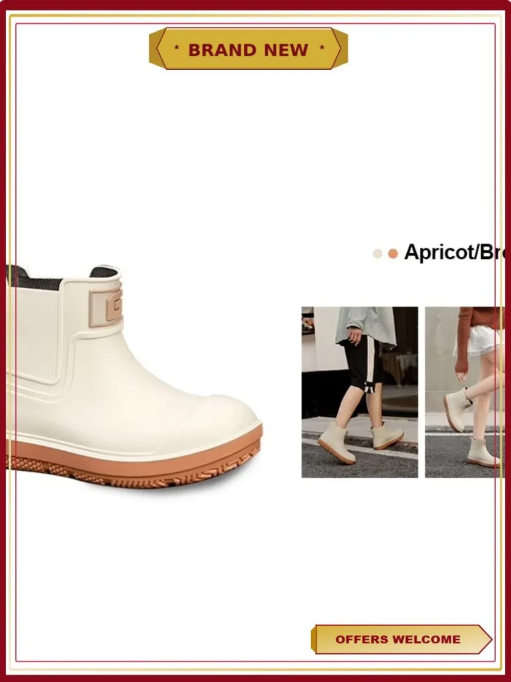 Waterproof Rubber Chelsea Rain Boots Men Women Unisex